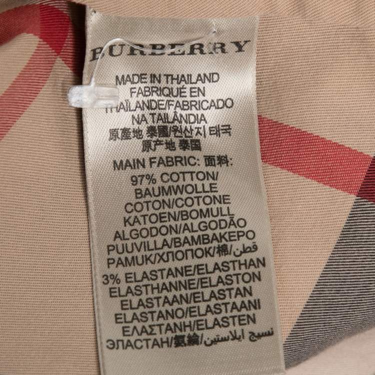 Pre Owned Burberry Brit Beige Checkered Cotton Button Front Shirt XS