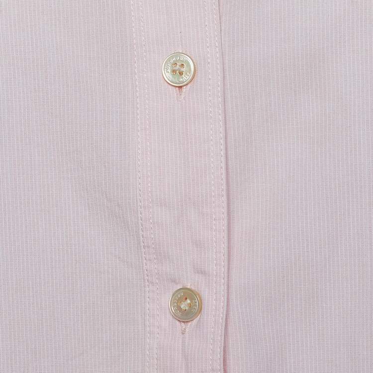 Pre Owned Burberry Brit Pink Striped Stretch Cotton Button Front Shirt S
