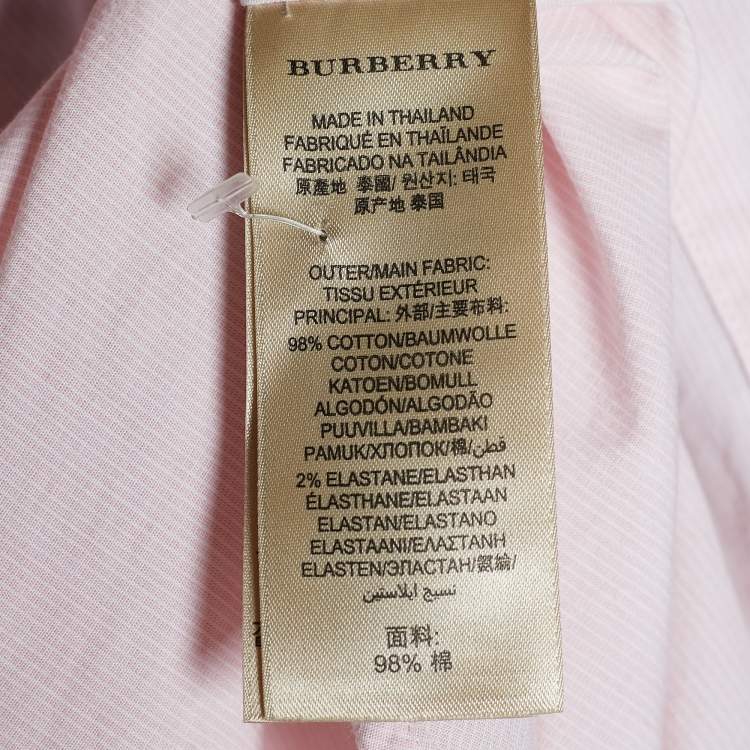 Pre Owned Burberry Brit Pink Striped Stretch Cotton Button Front Shirt S