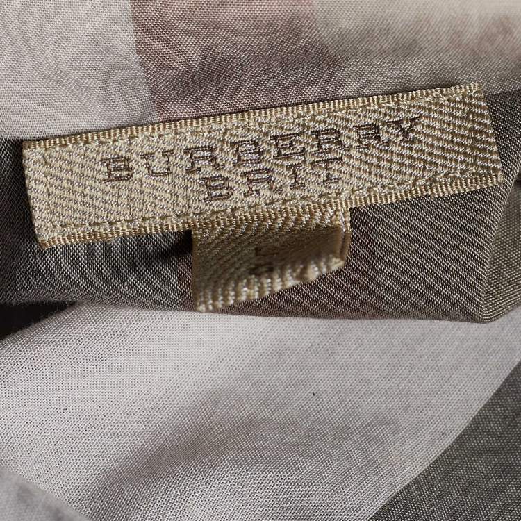مملوكة مسبقًا Burberry Brit Beige Novacheck Print Cotton Concealed Button Front Shirt L