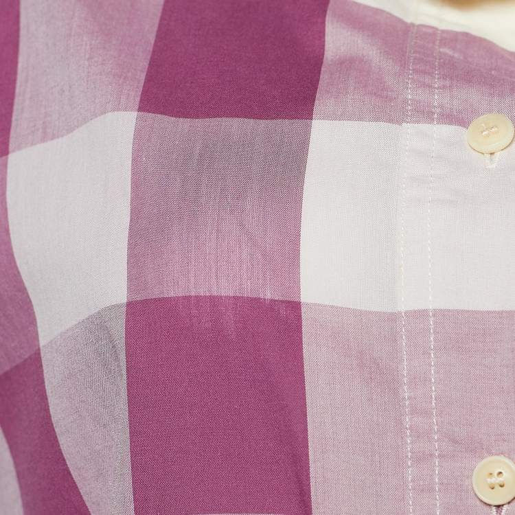 Pre Owned Burberry Brit Mauve Exploded Check Print Cotton Button Front Shirt S
