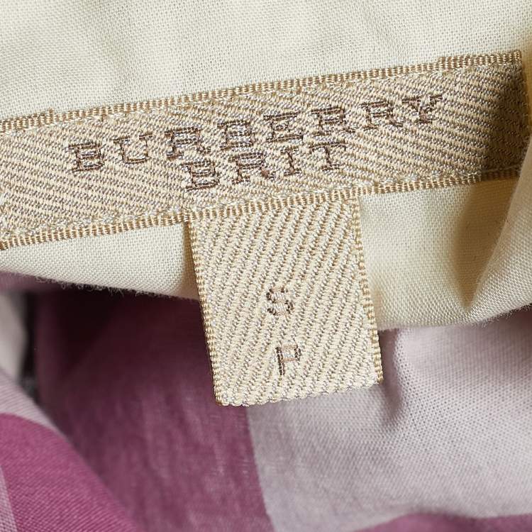 Pre Owned Burberry Brit Mauve Exploded Check Print Cotton Button Front Shirt S