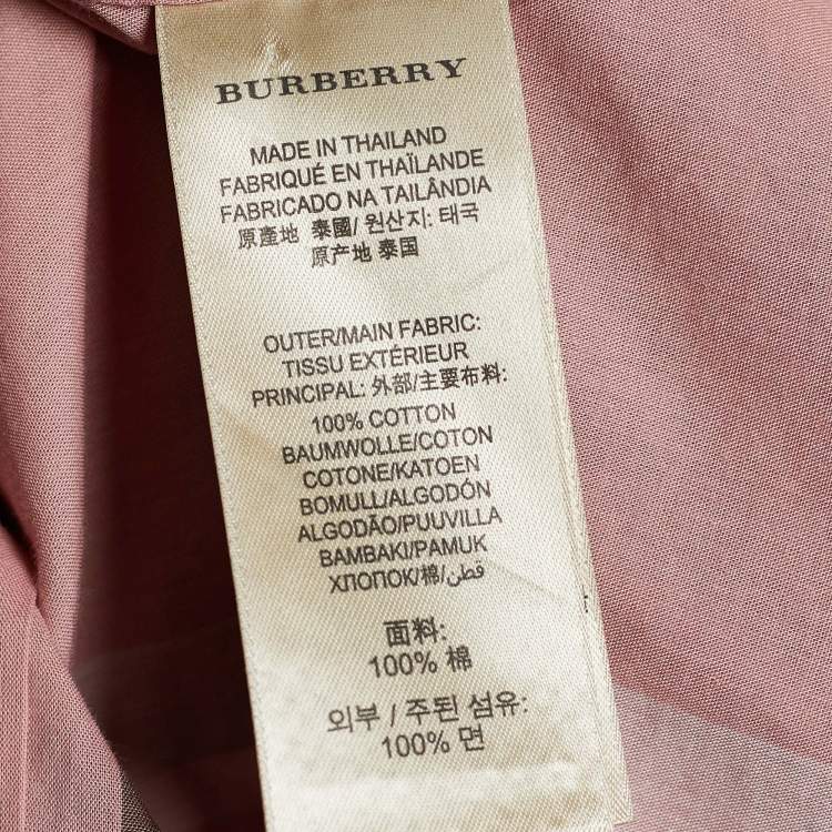 Pre Owned Burberry Brit Pink Check Print Cotton Button Front Shirt S
