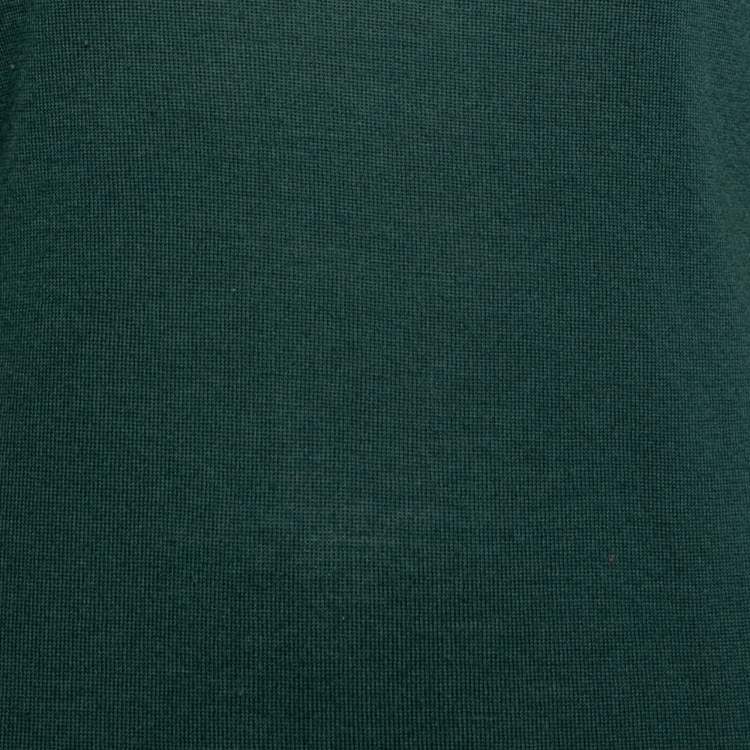 Pre Owned Burberry Brit Green Merino Wool Nova Check Cuff Detail Sweater S