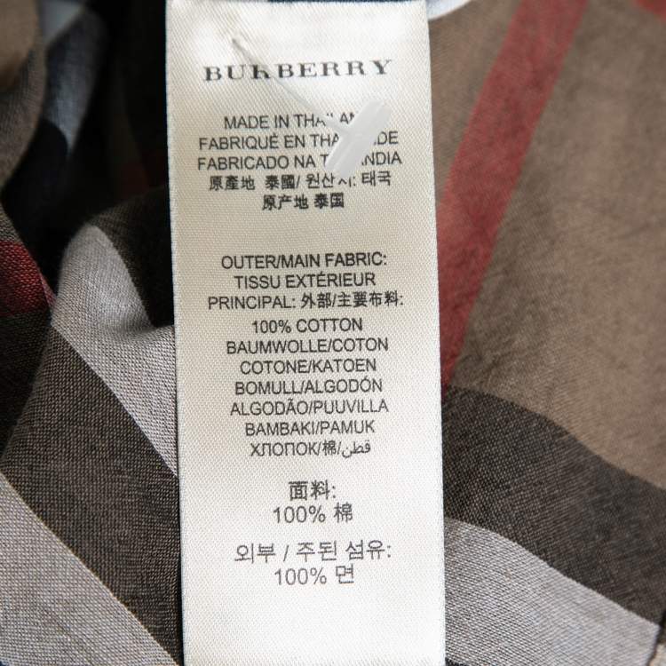 Pre Owned Burberry Brit Brown Checked Cotton Pocketed Blouse S