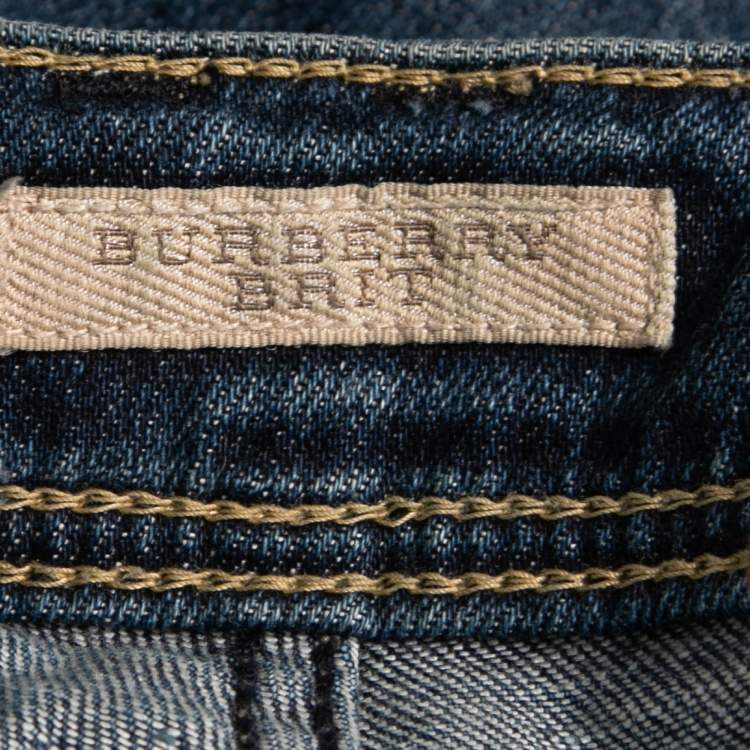 Pre Owned Burberry Brit Blue Denim Skinny Leg Jeans S