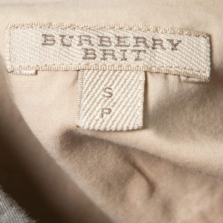 Pre Owned Burberry Brit Beige Novacheck Cotton Half Placket Detail Tunic S