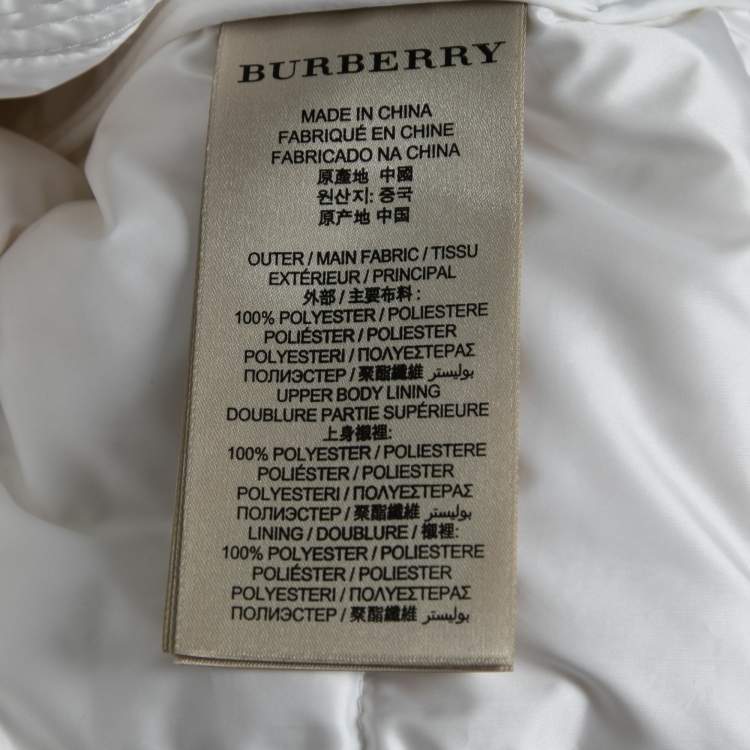 Pre Owned Burberry Brit White Quilted Down Synthetic Puffer Jacket S
