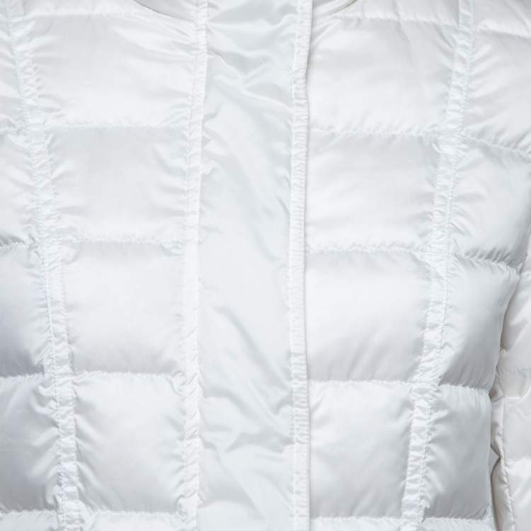 Pre Owned Burberry Brit White Quilted Down Synthetic Puffer Jacket S