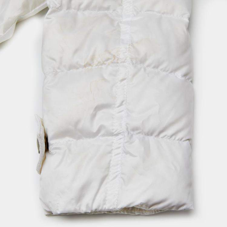 Pre Owned Burberry Brit White Quilted Down Synthetic Puffer Jacket S