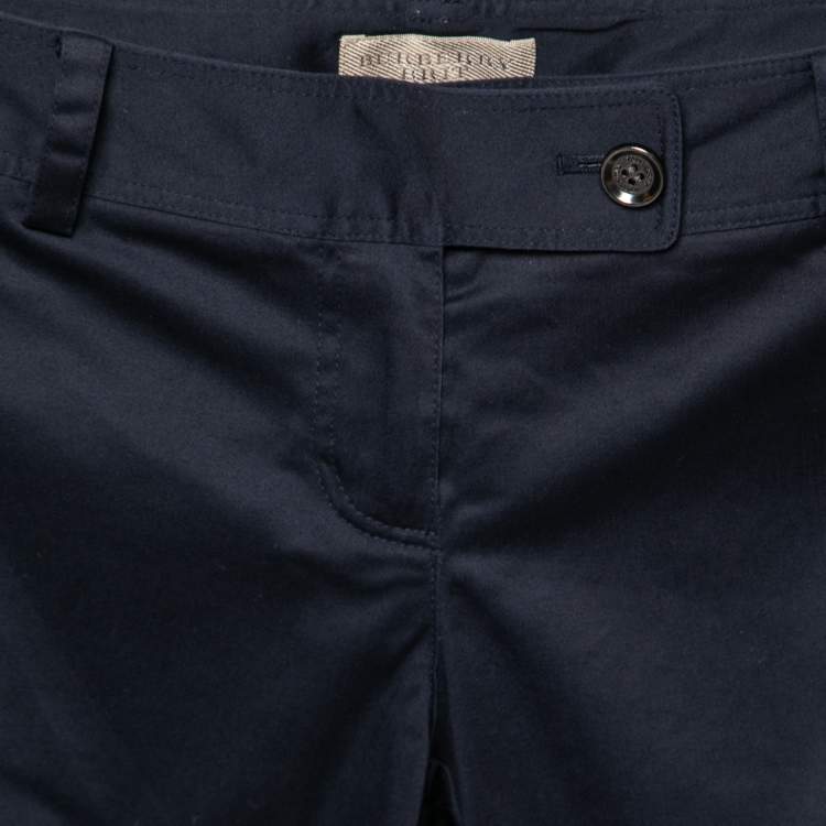 Pre Owned Burberry Brit Navy Blue Cotton Knee-Length Shorts S  