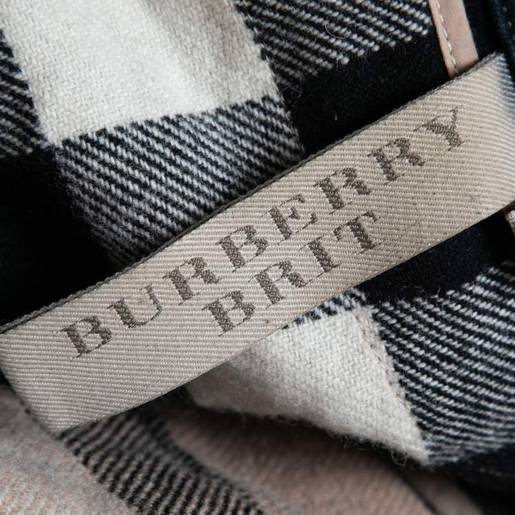 Pre Owned Burberry Brit Dark Blue Denim Cropped Jacket S