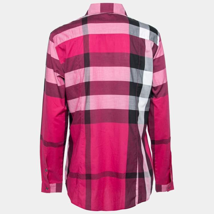 Burberry Shirt Top London Nova Check Authentic Pink SizeM Logo Vintage Used