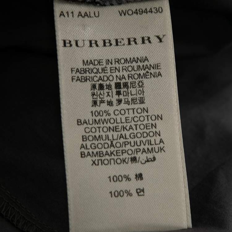 Pre Owned Burberry Brit Grey Novacheck Cotton Button Front Shirt M