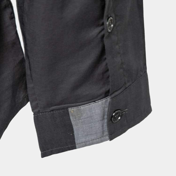 Pre Owned Burberry Brit Grey Novacheck Cotton Button Front Shirt M