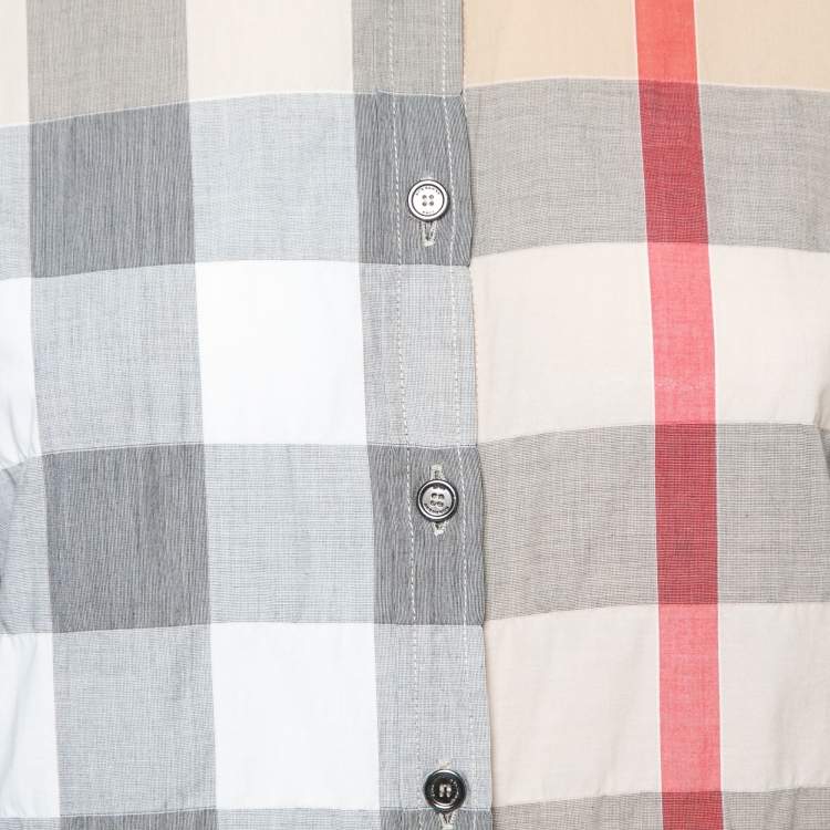 Pre Owned Burberry Brit Beige Novacheck Cotton Button Front Shirt L