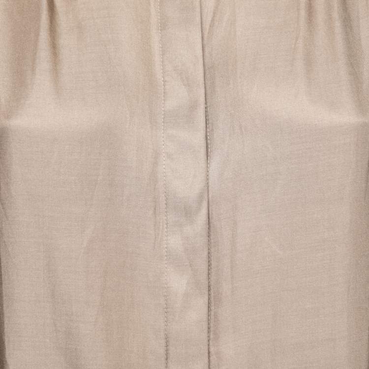 Pre Owned Burberry Brit Brown Silk & Cotton Button Front Tunic M