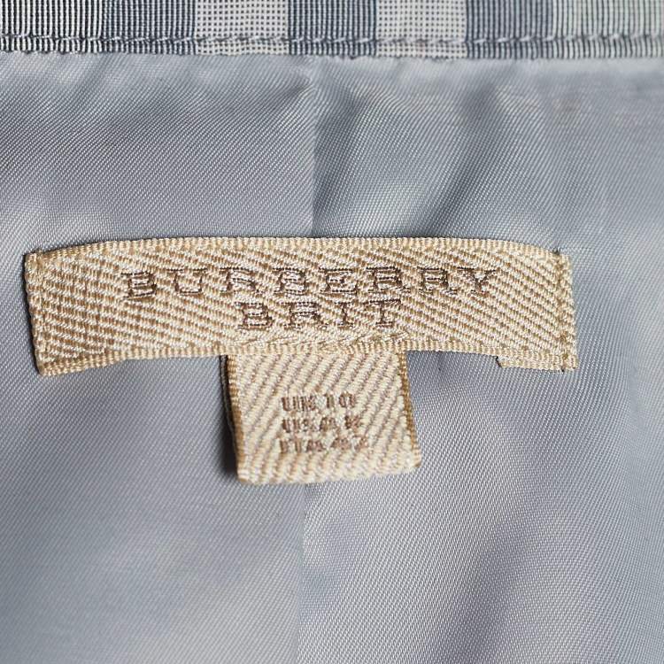 مملوكة مسبقًا Burberry Brit Grey Nova Check Cotton Belted Mini Dress M