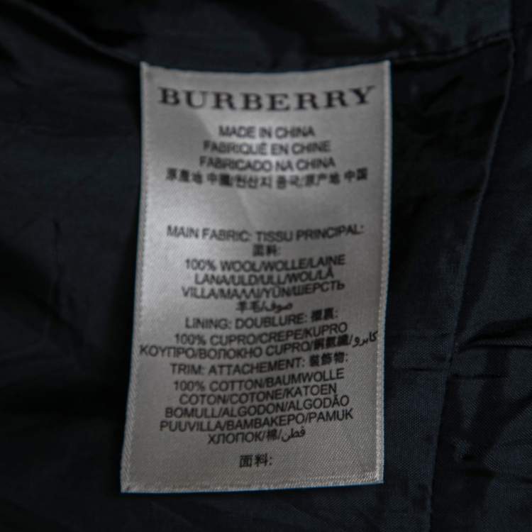 Pre Owned Burberry Brit Black Wool Pleated Peplum Jacket S