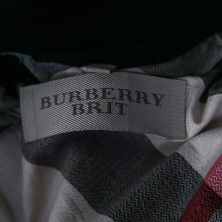 Pre Owned Burberry Brit Black Wool Pleated Peplum Jacket S
