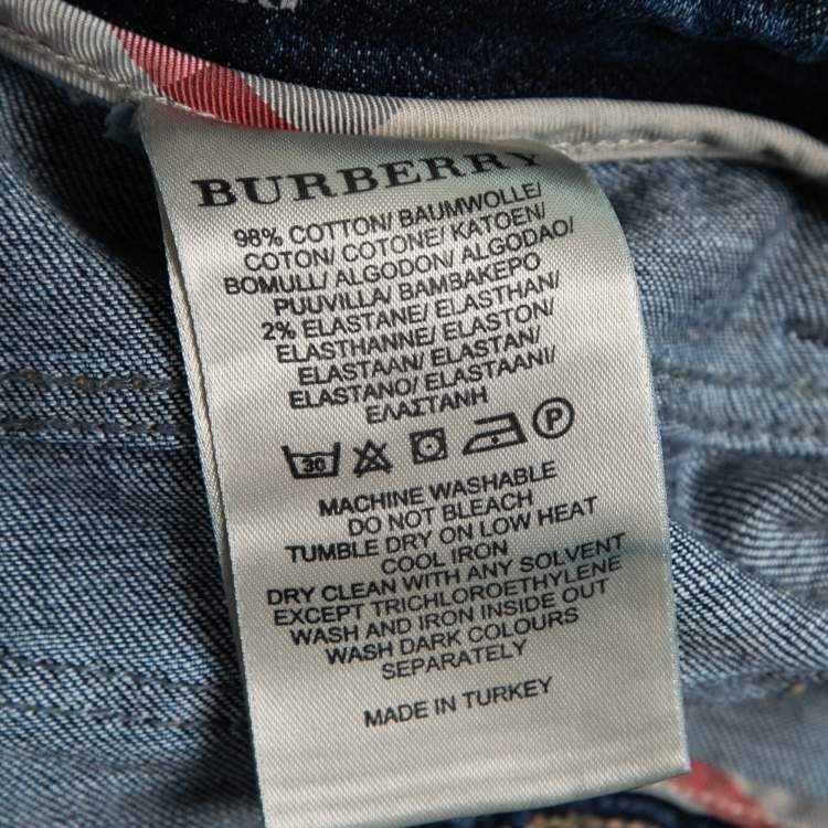 Pre Owned Burberry Brit Blue Denim Flare Leg Windsor Jeans Waist 29"