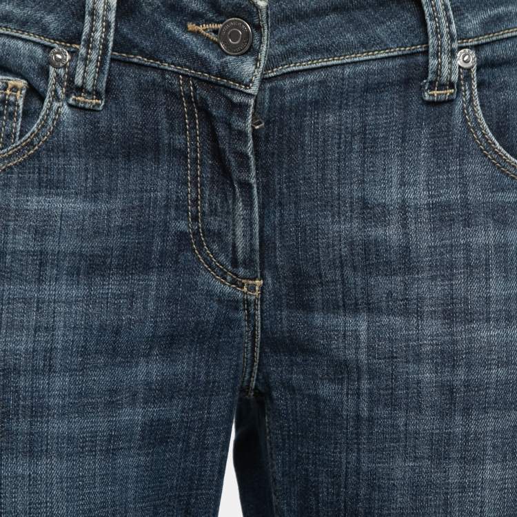 Pre Owned Burberry Brit Blue Denim Flare Leg Windsor Jeans Waist 29"