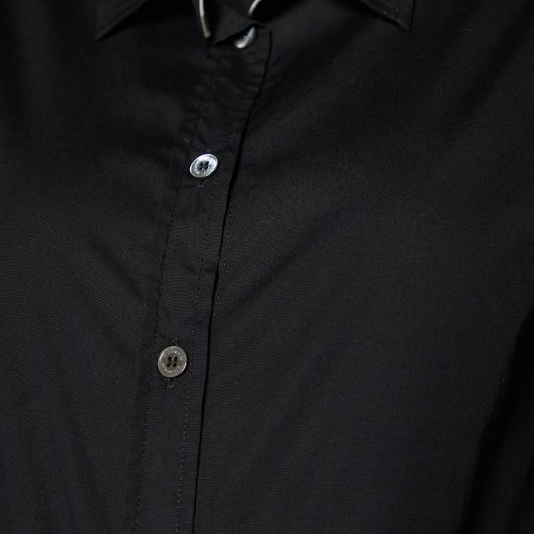 Pre Owned Burberry Brit Black Stretch Cotton Long Sleeve Shirt S