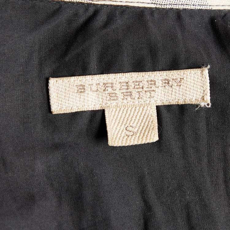 Pre Owned Burberry Brit Black Stretch Cotton Long Sleeve Shirt S