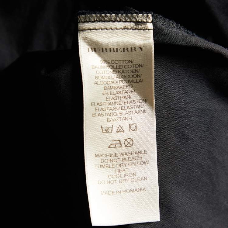 Pre Owned Burberry Brit Black Stretch Cotton Long Sleeve Shirt S