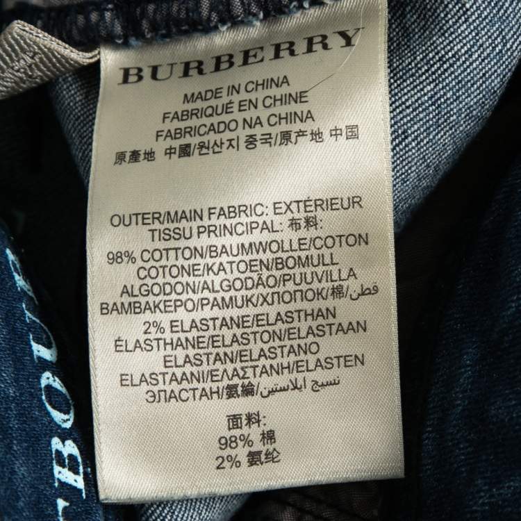 Pre Owned Burberry Brit Blue Denim Westbourne Skinny Ankle Jeans S Waist 28"