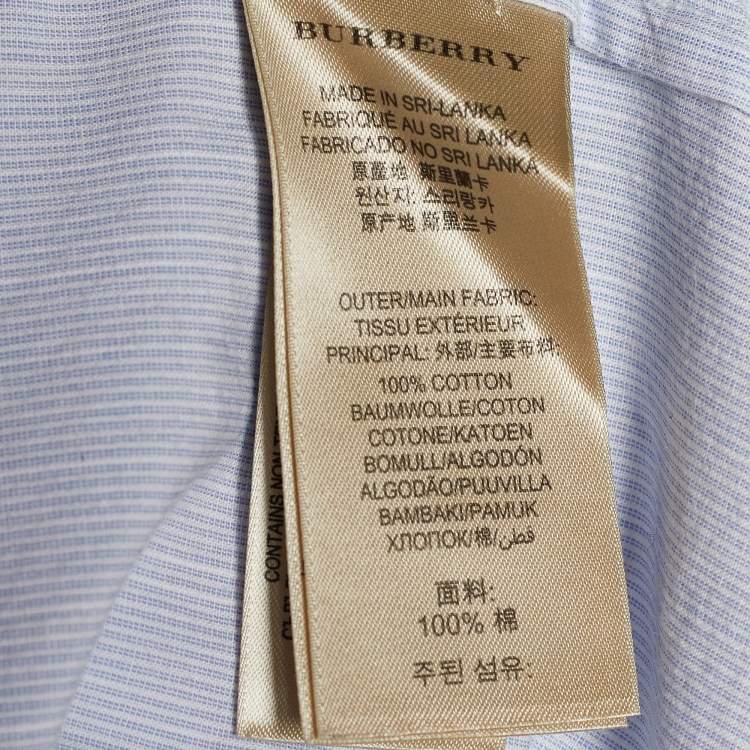 Pre Owned Burberry Brit Blue Striped Cotton Dolman Sleeve Shirt XL