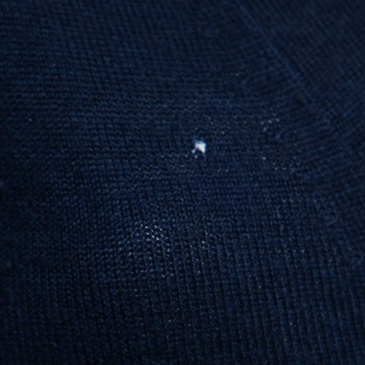 Pre Owned Burberry Brit Navy Blue Wool Knit Button Front Cardigan XS