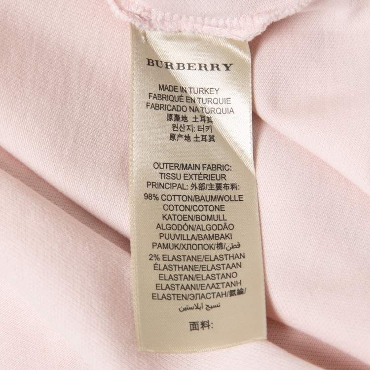 Pre Owned Burberry Brit Light Pink Cotton Knit Polo T-Shirt S