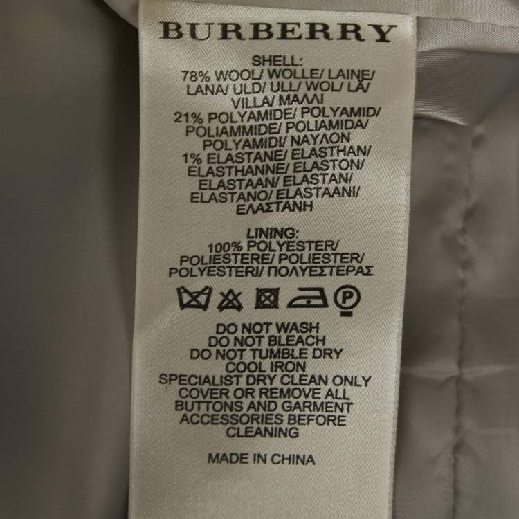 Pre Owned Burberry Brit Beige Nova Check Wool Fleece Midi Dress S