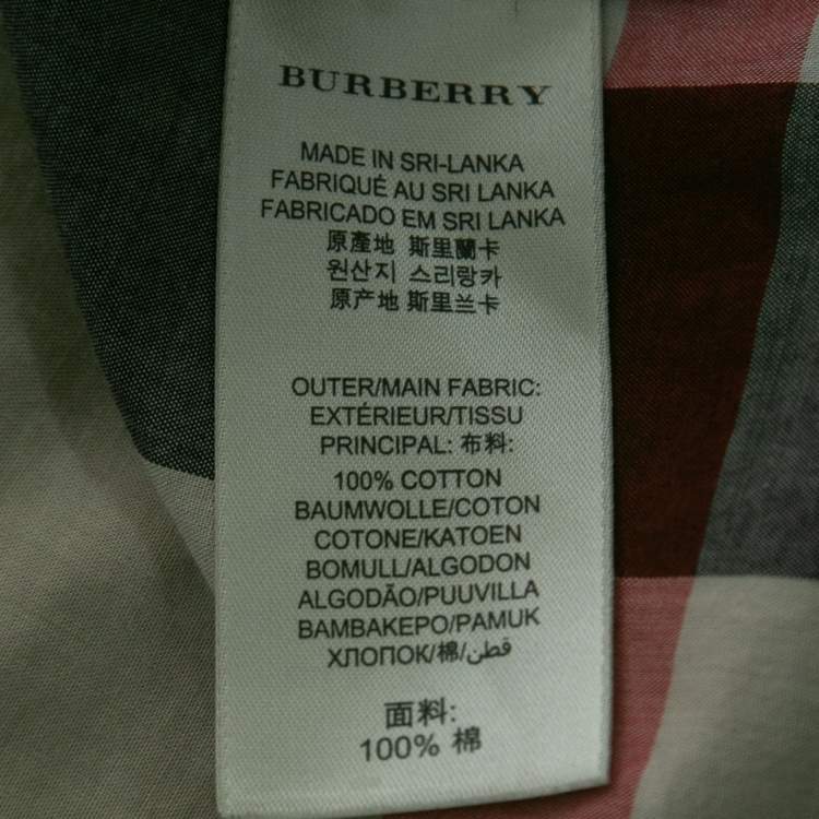 Pre Owned Burberry Brit Beige Nova Check Patterned Cotton Shirt XL