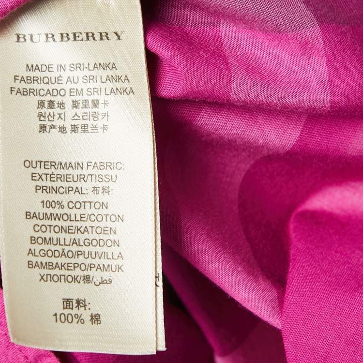Pre Owned Burberry Brit Pink Nova Check Patterned Shirt M