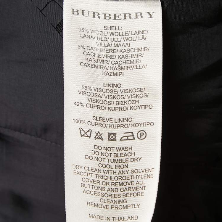 Pre Owned Burberry Brit Black Wool Belted Trench Coat S