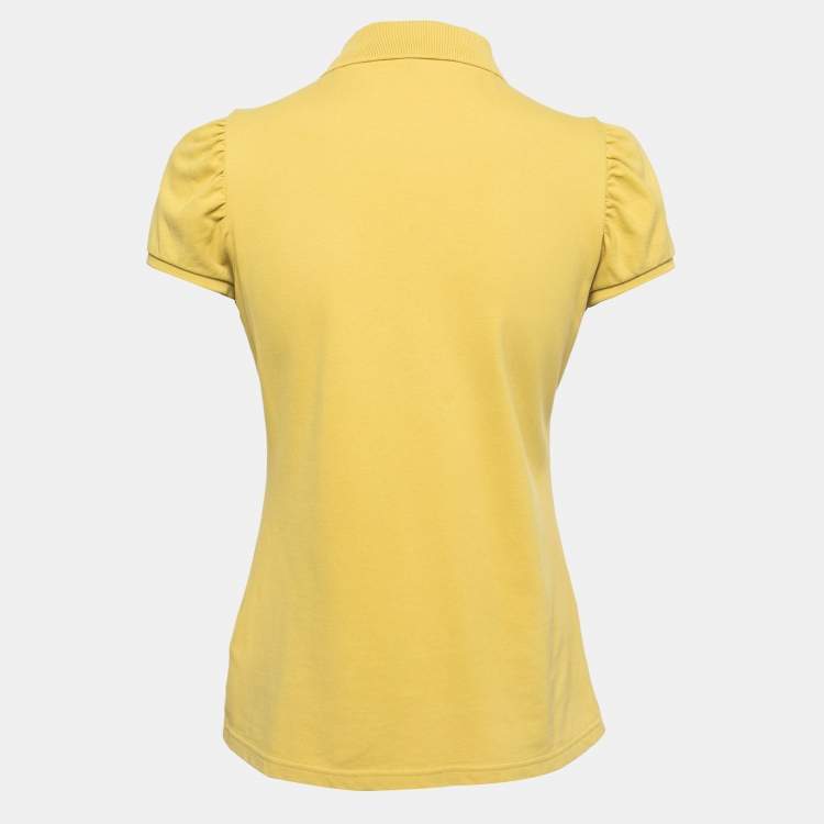 Pre Owned Burberry Brit Yellow Cotton Knit Polo T-Shirt M