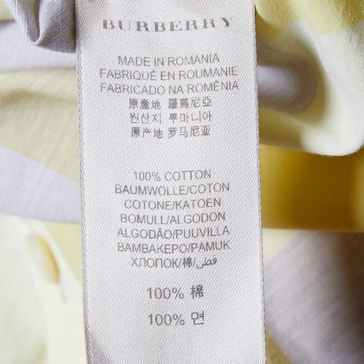 Pre Owned Burberry Brit Yellow Checkered Cotton Button Front Shirt M