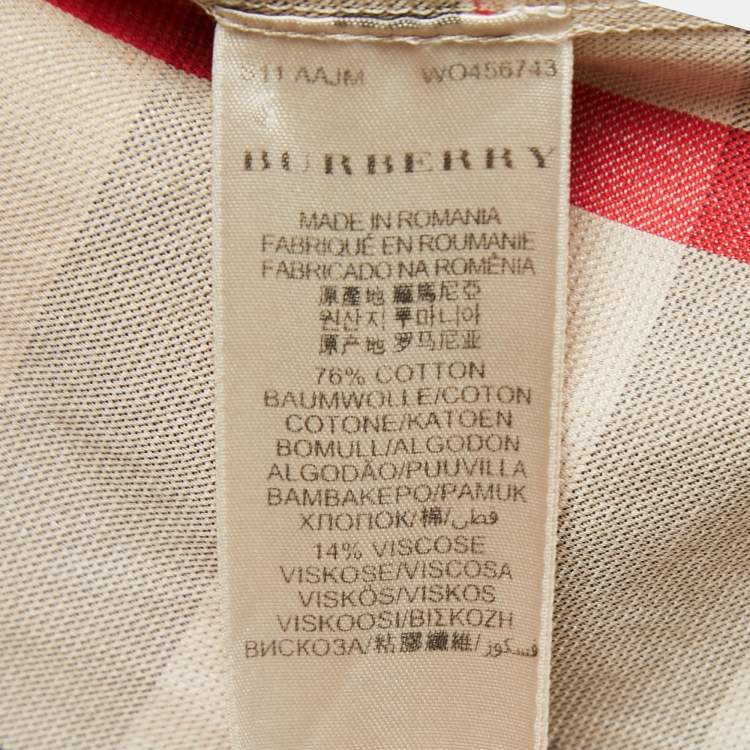 Pre Owned Burberry Brit Beige/Metallic Nova Check Print Cotton Shirt S