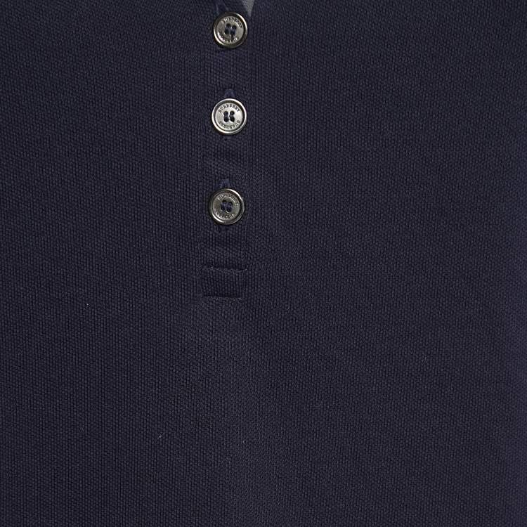 Pre Owned Burberry Brit Navy Blue Cotton Pique T-Shirt L