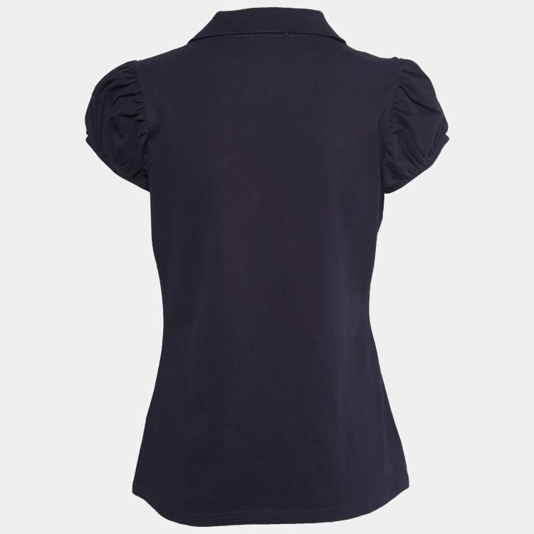 Pre Owned Burberry Brit Navy Blue Cotton Pique T-Shirt L
