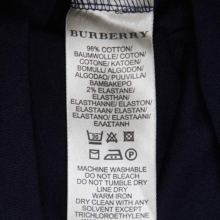 Pre Owned Burberry Brit Navy Blue Cotton Pique T-Shirt L