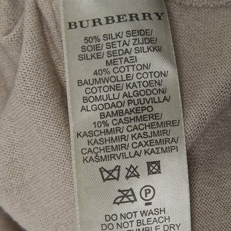 مملوكة مسبقًا Burberry Brit Beige Nova Check Silk & Cotton Knit Sweater XS