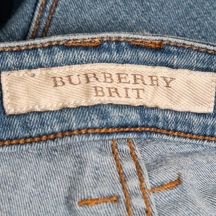 مملوكة مسبقًا Burberry Brit Blue Denim Low Rise Skinny Jeans S Waist 24"