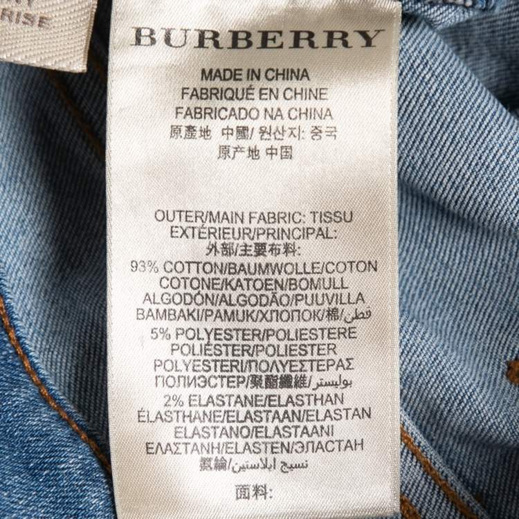 مملوكة مسبقًا Burberry Brit Blue Denim Low Rise Skinny Jeans S Waist 24"