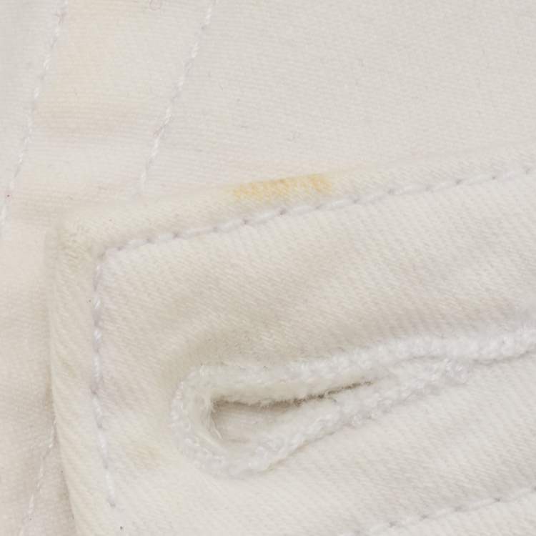 Pre Owned Burberry Brit White Denim Alperton Cropped Jeans S Waist 27"