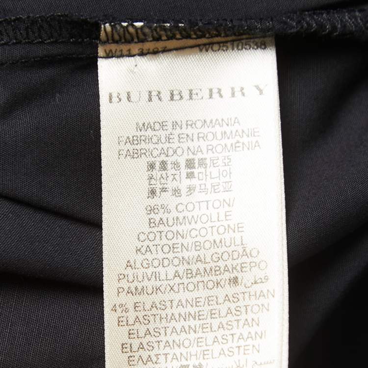 Pre Owned Burberry Brit Black Cotton Button Front Shirt XS