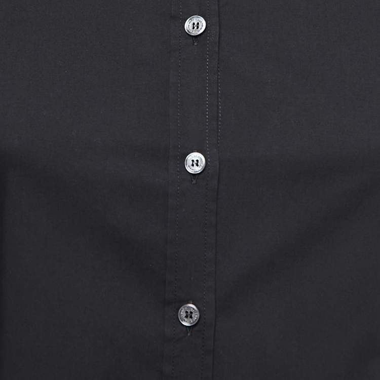 Pre Owned Burberry Brit Black Cotton Button Front Shirt XS