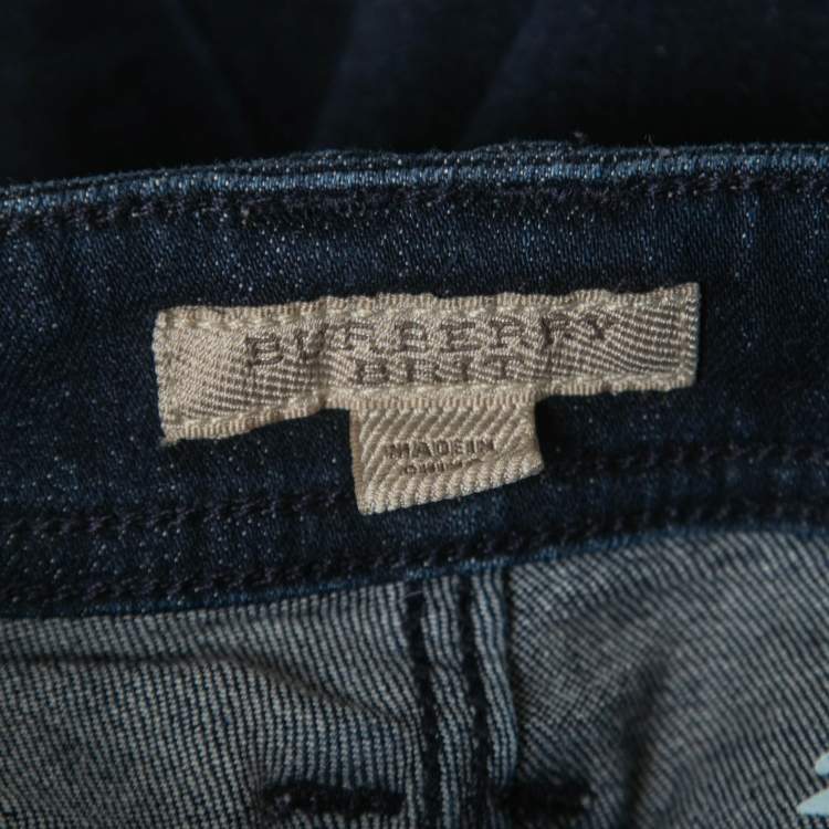 Pre Owned Burberry Brit Navy Blue Denim Corwell Jeans S